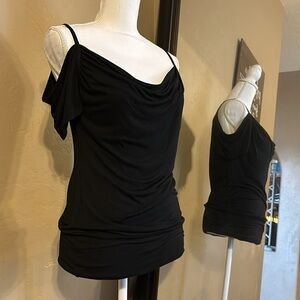 Black Cold Shoulder Top
